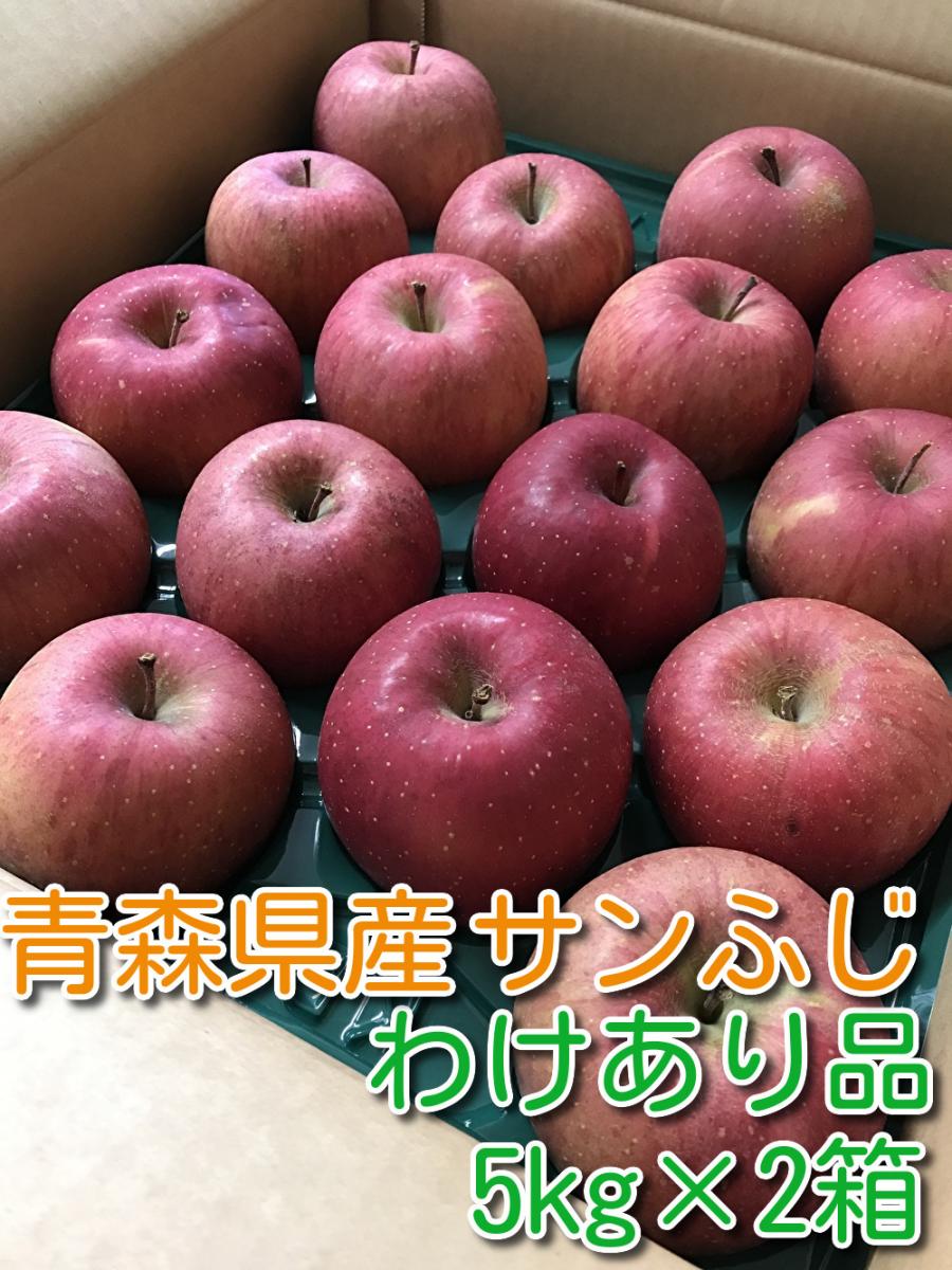 青森県産りんご「サンふじ」『わけあり品』 10kg(5kg×2箱)