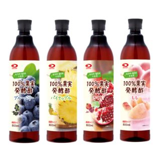 【4種/計4本】100パーセント果実で作った発酵酢(ざくろ、もも、パイナップル、ブルーベリー)