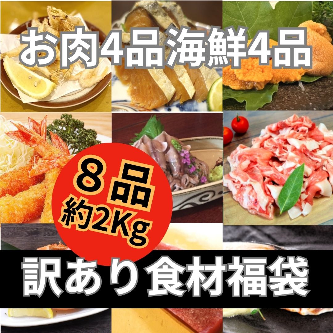 訳あり食材福袋(肉4品・海鮮4品)2kg以上詰合せサムネイル