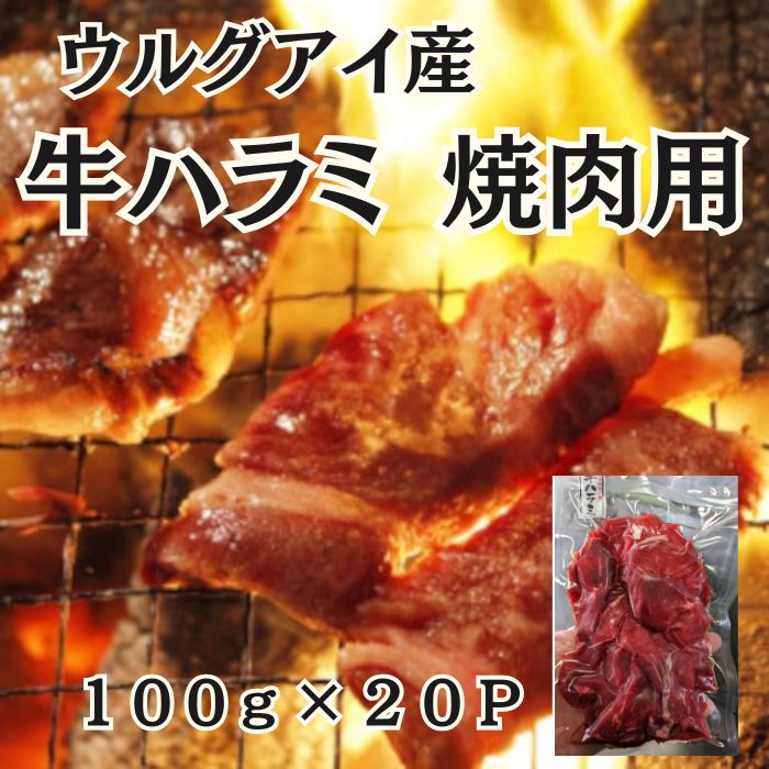 【高品質】グラスフェッドビーフ【牛ハラミ】焼き肉用 2kg(100g×20パック)サムネイル