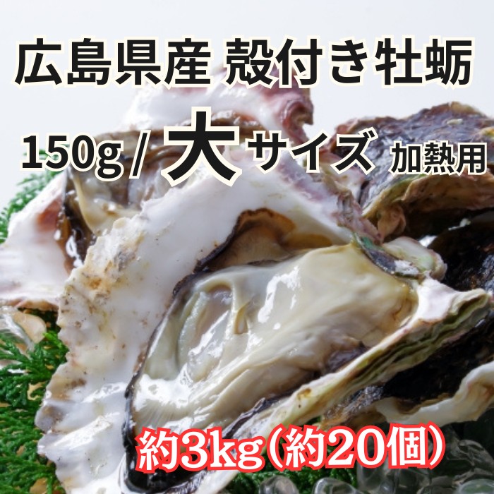 【4月特価】広島県産 殻付き生牡蛎【約3kg(30～40個】冷凍(加熱用)サムネイル