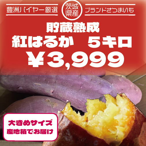 【秀品!産地箱そのままお届け!3Lサイズ!紅はるか5㎏サムネイル