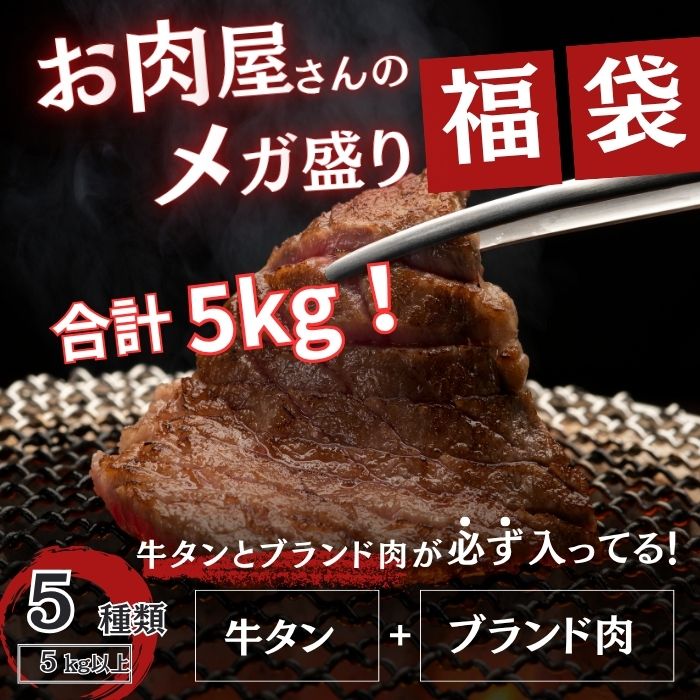 ★超得★【メガ盛り肉福袋】5kg以上お肉の詰合せ(牛タン・ブランド肉入り)20,000円相当サムネイル