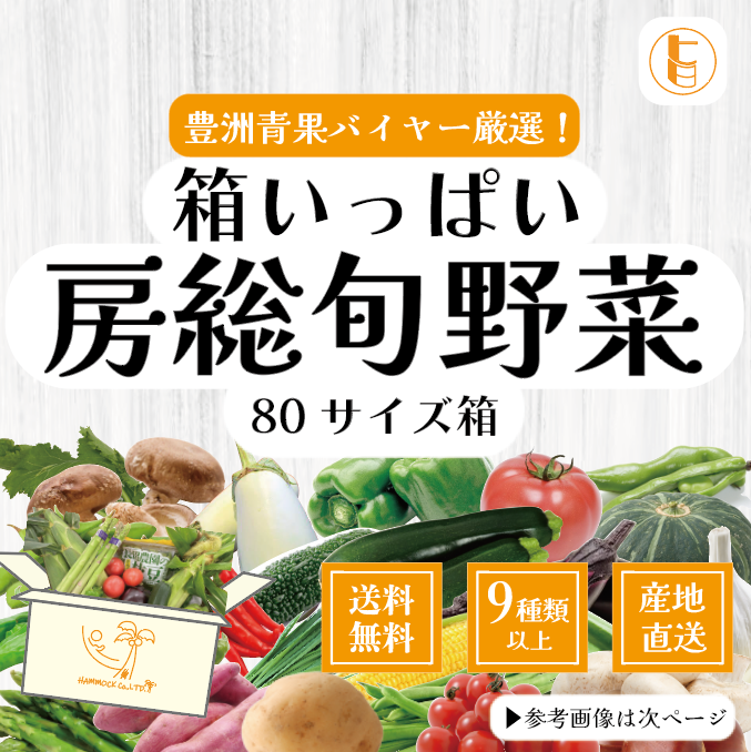 【80サイズ箱いっぱい】新鮮房総野菜詰め合わせセット　産地直送　産直　房総直売所販売野菜をご家庭で。サムネイル