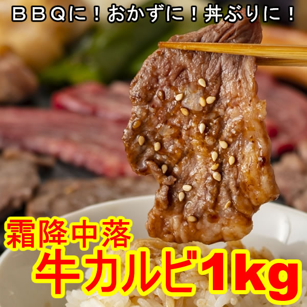 ≪10/27までさらにお買い得≫【1kg】牛霜降中落ちカルビ(500g×2)サムネイル