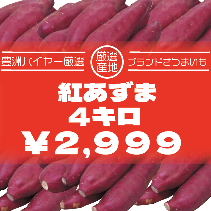 【紅あずま　4キロ　詰め合わせ　甘くておいしいさつまいも】房総エリア収穫　産地直送　産直サムネイル