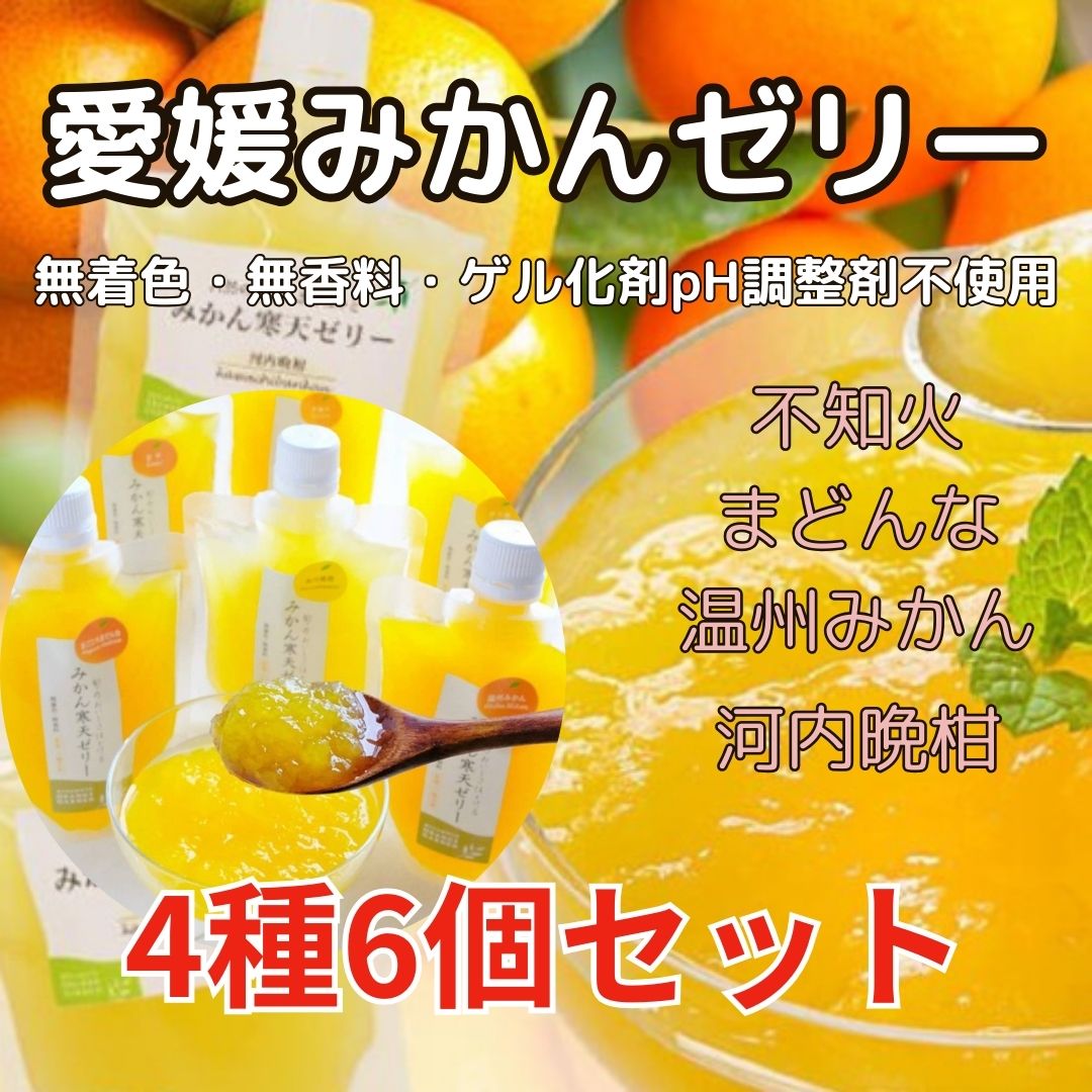 【特価】愛媛県産みかんゼリー詰合せ6パック(まどんな・河内晩柑・不知火・温州みかん)サムネイル